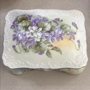 RS Floral Ceramic Trinket Box